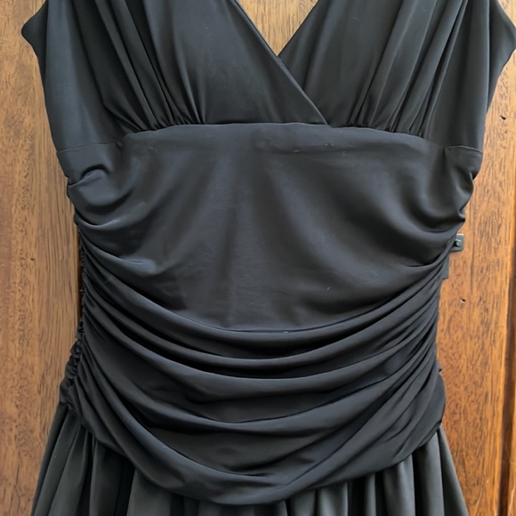 Max & Cleo Semi Formal Black Tulle Fit Flare Dress - Elegant Black Sleeveless - Picture 14 of 16